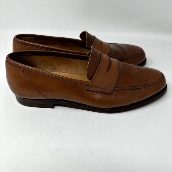 Crockett & Jones GENUINE CORDOVAN penny loafers shoes Size 9 E leather shoe Tree - Picture 14 of 15